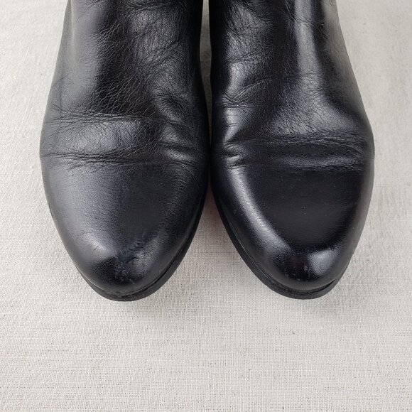 Spring Step Stockholm Booties Black Leather Ankle Zip Size 37 US Womens 6.5-7 - Picture 2 of 10